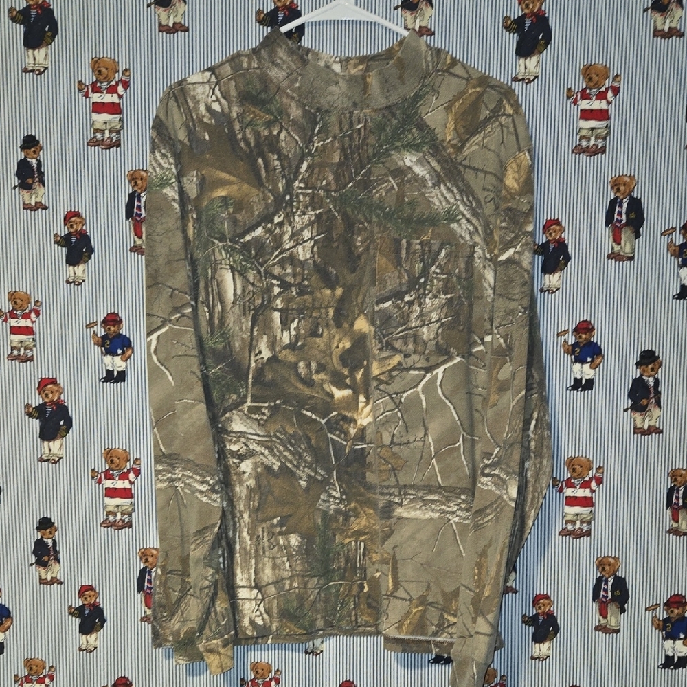 Real Tree Camo Outdoor Long Sleeve Pocket Shirt Mens Large